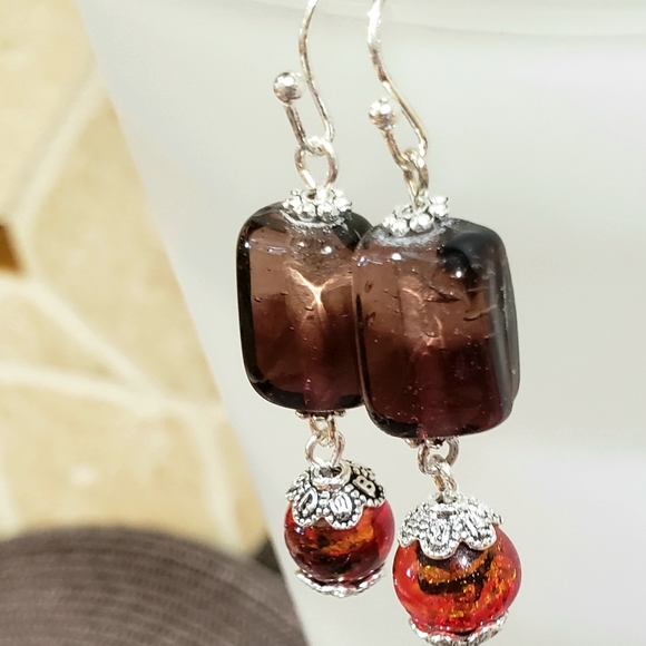 Ombre Sunset Handcrafted Earrings - Picture 3 of 5